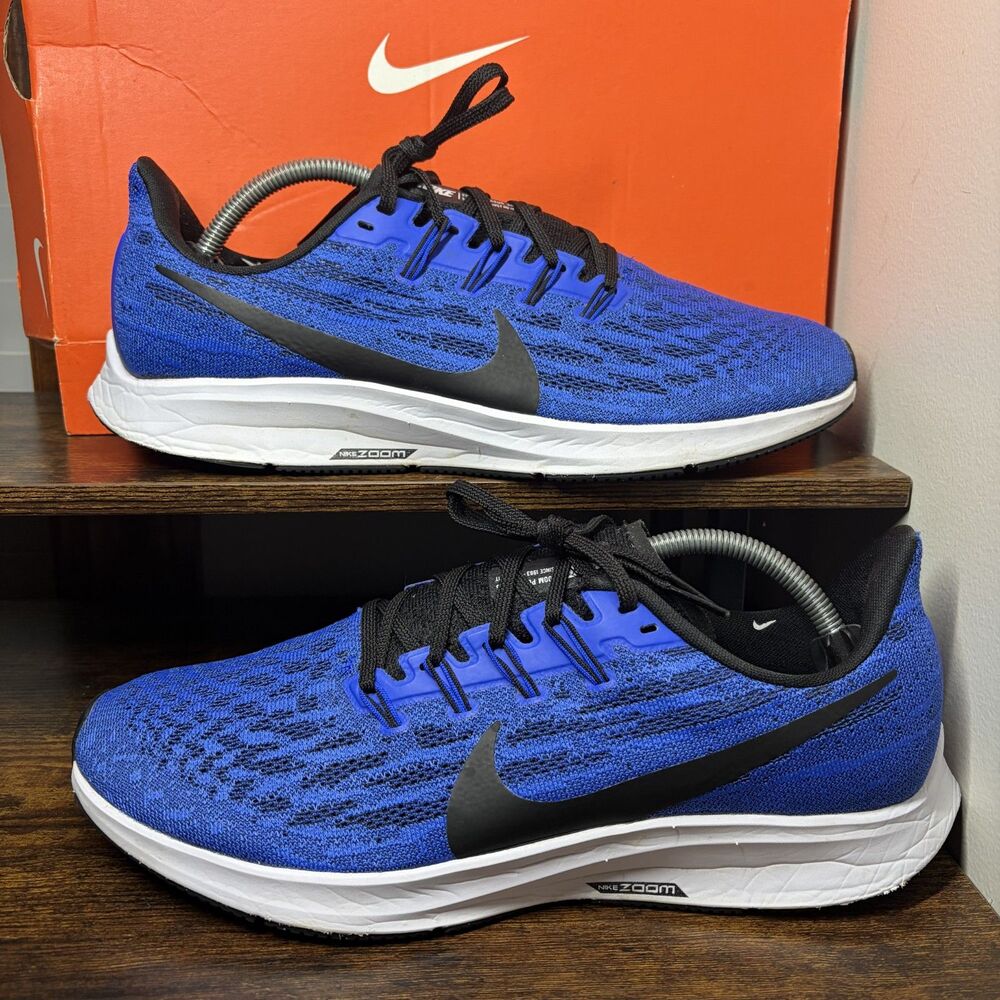Nike Air Zoom Pegasus 36 AQ2203-400 Blue Black Running Shoes Mens 10.5